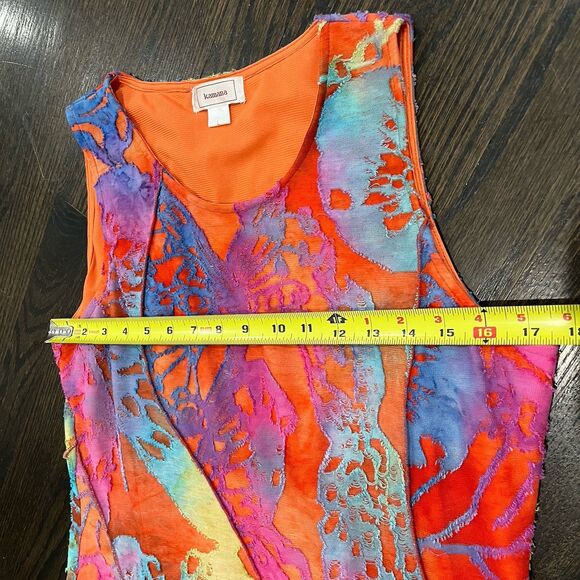 Kamana Laguna Sunset Dress Women’s Large Sleeveless Lined Asymmetrical Colorful - Picture 7 of 7